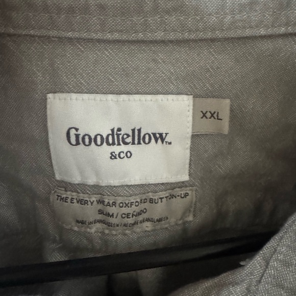 Goodfellow & Co Men's Casual Gray Button-Down Shirt - Picture 2 of 2